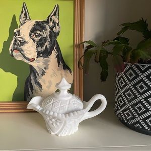 Kemple Milk Glass Creamer Dish- Vintage